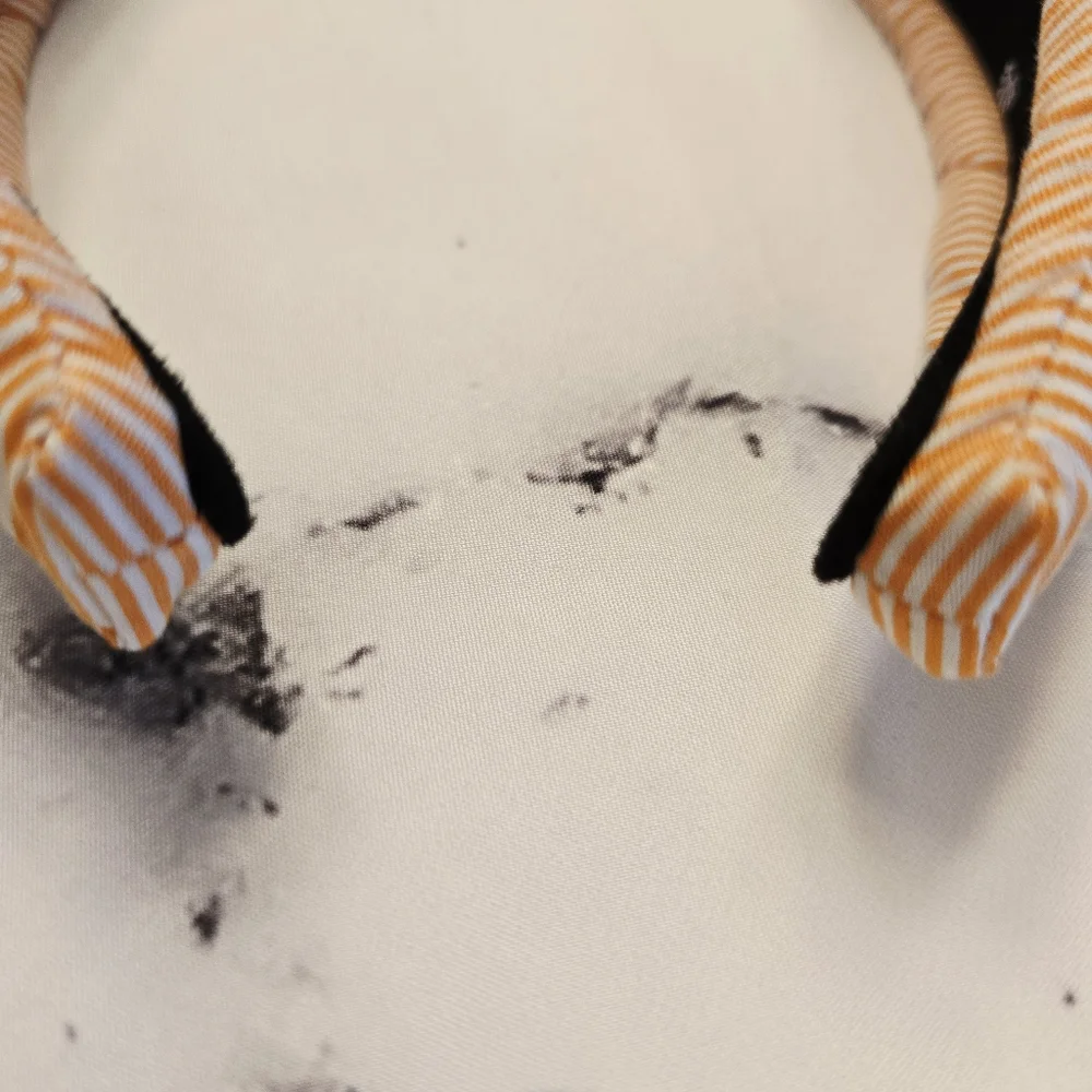 EUC Lele Sadoughi Knotted Headband Orange & White Stripes